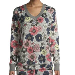 Secret Treasures Womens Floral Sweater Sz XL Long Sleeve Soft Sleep Top Pajama